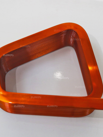 Hub motor with trapezoidal coil winding for enhanced power and efficiency. Trapezoidal coil winding for high-performance hub motors used in electric vehicles. Precision winding technology for trapezoidal coils in hub motors. Custom trapezoidal coil design for EV hub motor applications. High-power hub motor coil with optimized trapezoidal winding for maximum efficiency.