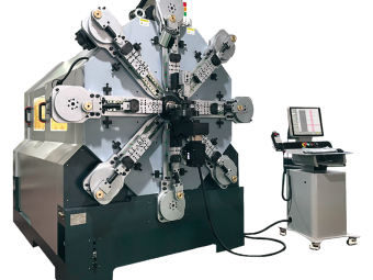 ES-1280R camless spring coiling machine with wire rotation for large diameter precision springs