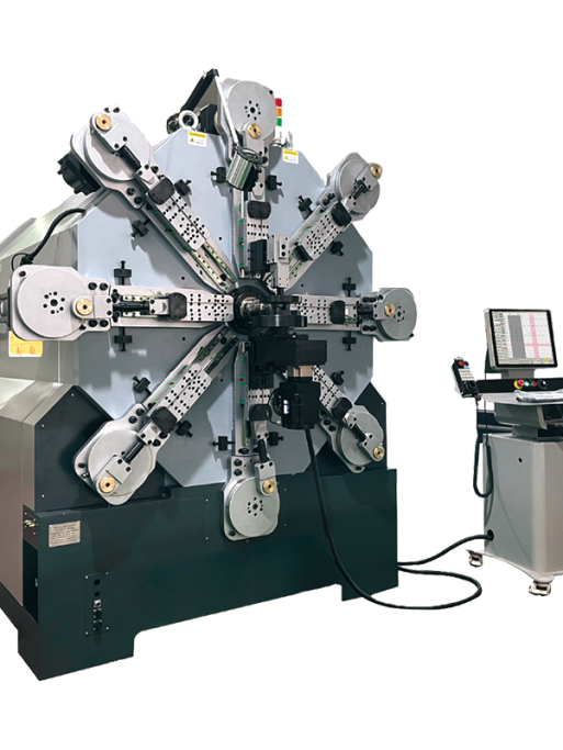 ES-1280R camless spring coiling machine with wire rotation for large diameter precision springs