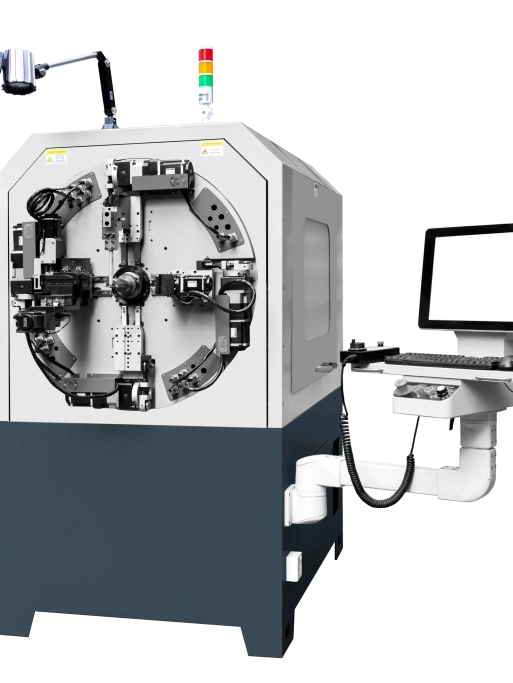 This image shows Eurion’s automatic 3D bending and stripping machine designed for enameled flat copper wire and copper busbars. The equipment processes conductor bending, forming, and insulation removal in a single automated workflow—ideal for manufacturing transformer coils, EV motor coils, reactors, inverter chokes, and high-power electronic components. It supports precise 3D busbar geometry, consistent stripping quality, and high-volume production for modern energy, automotive, and industrial systems.