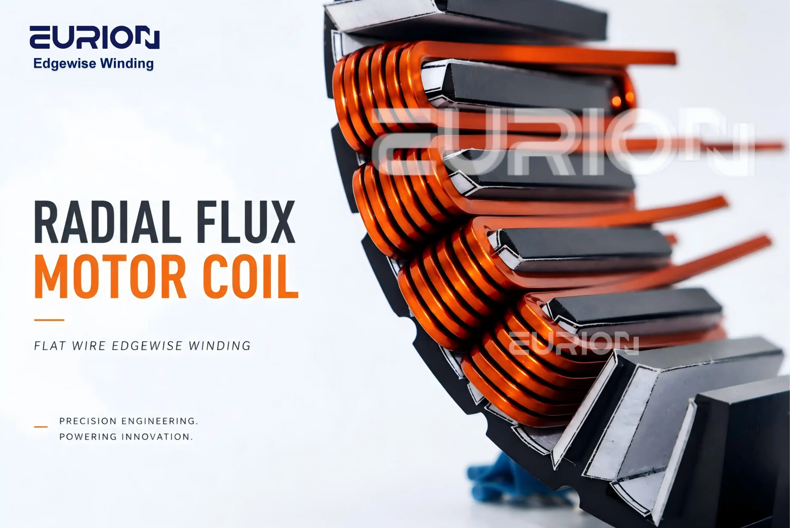 Radial Flux Motor Flat Copper Wire Stator Coil