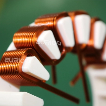 Axial flux motor enamelled flat copper winding coil