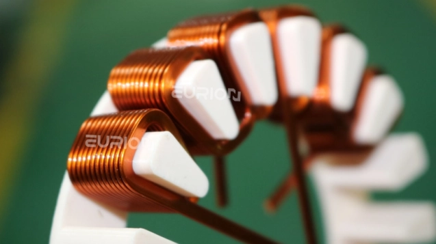 Axial flux motor enamelled flat copper winding coil
